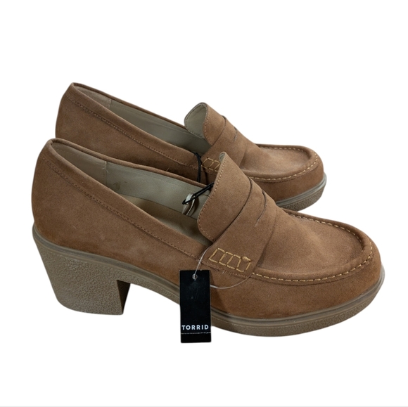 Torrid Crepe Heeled Loafer Tan Size 11 - Picture 2 of 12